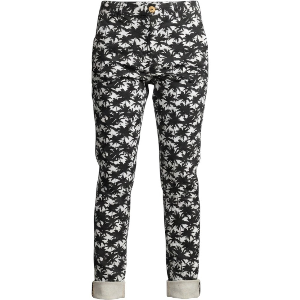 346 Brooks Brothers Sz 4 Natalie Fit Pants Black & White Palm trees Mid Rise